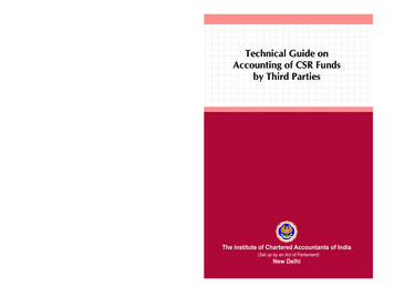 Technical Guide On Accounting Of CSR Funds By Third Parties