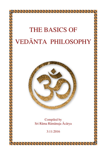 THE BASICS OF VEDĀNTA PHILOSOPHY - SriMatham