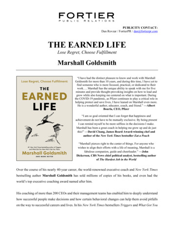 THE EARNED LIFE Press Kit - Marshall Goldsmith