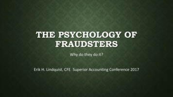 The Psychology Of Fraudsters - Lake Superior State University