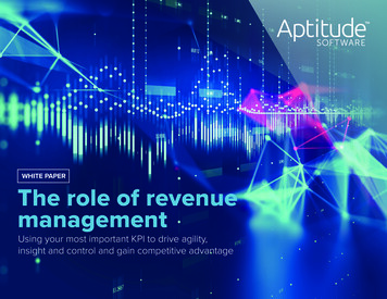 WHITE PAPER The Role Of Revenue Management