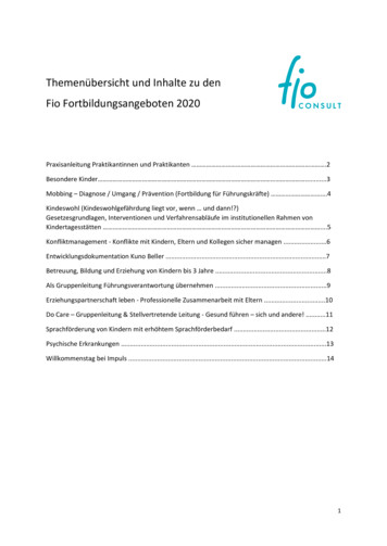 Themenübersicht Und Inhalte Zu Den Fio Fortbildungsangeboten 2020 - Impuls