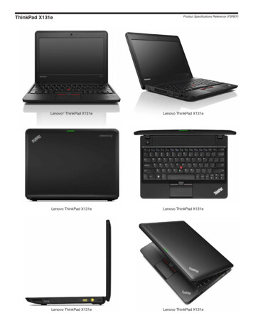 ThinkPad X131e Product Specifications Reference (PSREF)