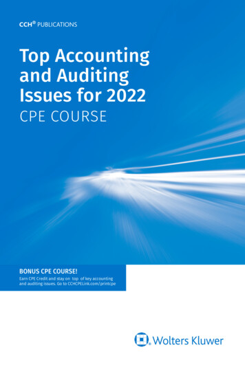 Top Accounting And Auditing Issues For 2022 CPE Course