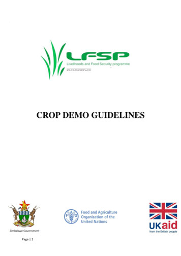 CROP DEMO GUIDELINES - Livelihoods And Food Security Programme
