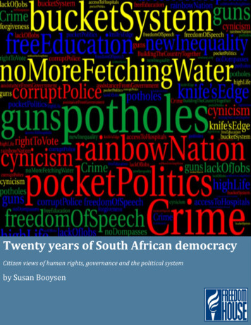 Twenty Years Of South African Democracy - Freedom House