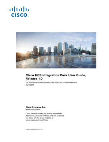 Cisco UCS Integration Pack User Guide, Release 1
