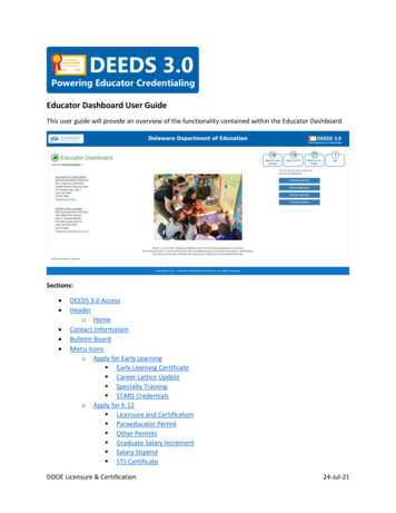 Educator Dashboard User Guide - Delaware Department Of Education