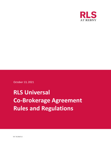 RLS Universal Co-Brokerage Agreement Rules And Regulations