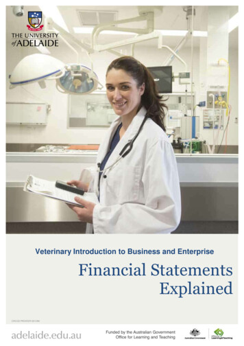 Veterinary Introduction To Business And Enterprise Financial Statements .