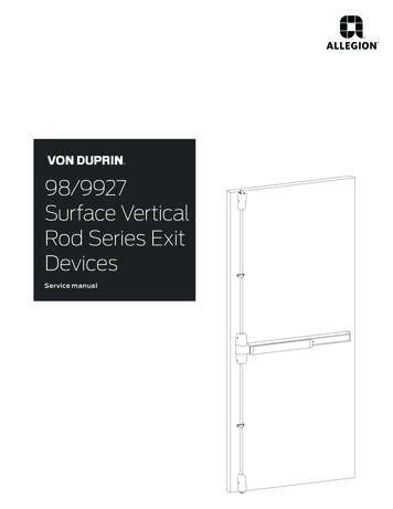 98/9927 Surface Vertical Rod Series Exit Devices - Allegion