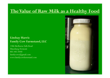 TheValue Of Raw Milk As A Healthy Food - Vermont