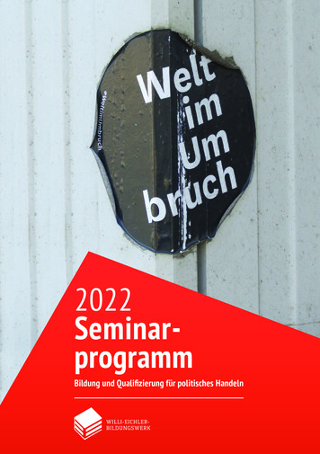 Seminar Programm - Willi-Eichler-Akademie E.V.