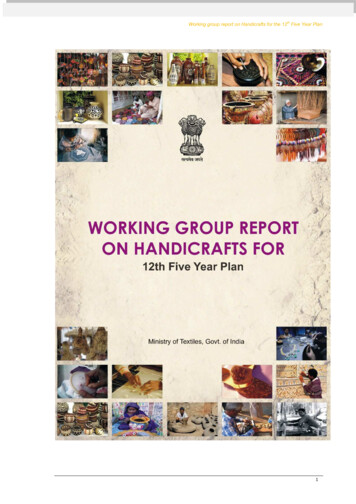 Working Group Report On Handicrafts For The 12 Five Year Plan