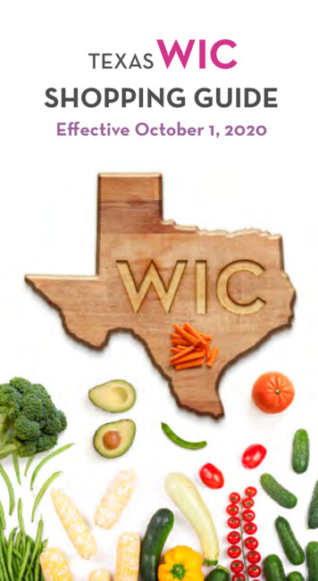 TEXASWIC SHOPPING GUIDE - WIC Texas Texas WIC