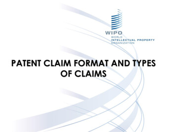 Patent Claim Format And Types Of Claims - Wipo