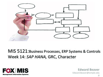 MIS 5121:Business Processes, ERP Systems & Controls !SAP!HANA,!GRC .