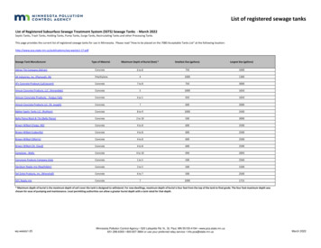 List Of Registered SSTS Sewage Tanks