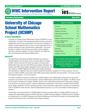 University Of Chicago School Mathematics Project (UCSMP)