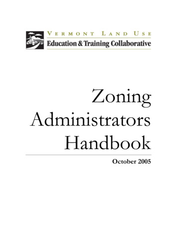 Zoning Administrators Handbook - VPIC