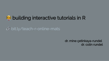 Building Interac Tive Tutorials In R - GitHub Pages