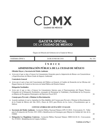 Í N D I C E Administración Pública De La Ciudad De México