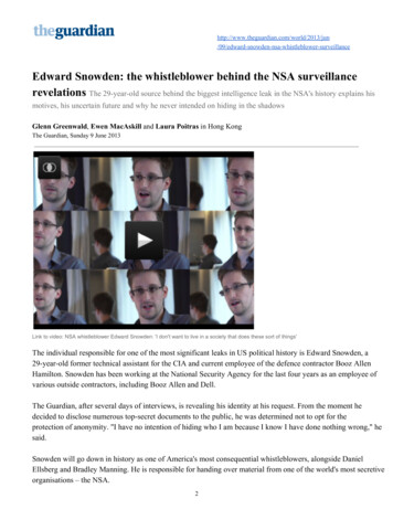 Edward Snowden: The Whistleblower Behind The NSA . - Pulitzer