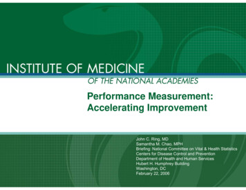 Performance Measurement: Accelerating Improvement