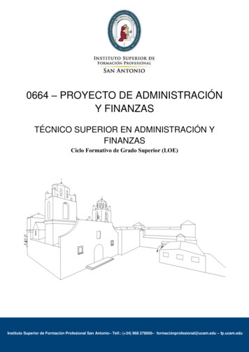 0664 Proyecto De Administración Y Finanzas - Fp Ucam