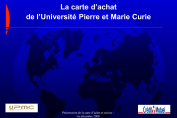 La Carte D'achat De L'Université Pierre Et Marie Curie - Amue