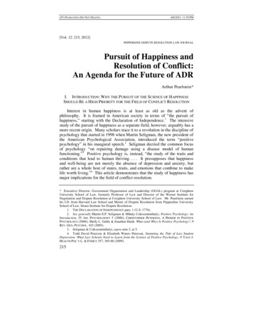 PEPPERDINE DISPUTE RESOLUTION LAW JOURNAL Pursuit Of Happiness And .