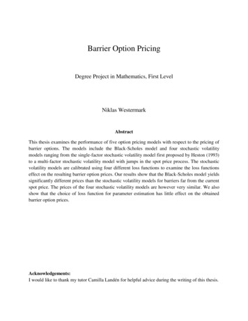 Barrier Option Pricing - KTH