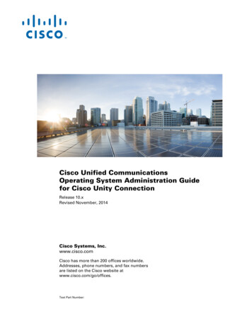 Cisco Unified Communications Operating System Administration Guide For .