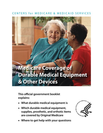 Medicare Coverage Of Durable Medical Equipment And Other Devices.