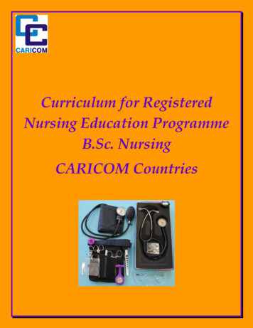 Curriculum For Registered Nursing Education Programme B.Sc. Nursing .