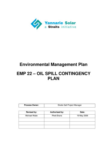 EMP 22 Oil Spill Contingency Plan V1.5 22 May 06
