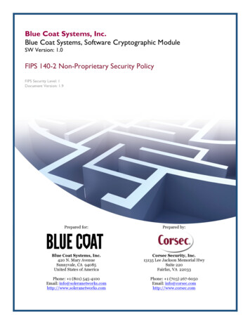 1B - Blue Coat Systems, Software Cryptographic Module Security . - NIST