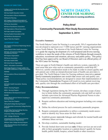 Policy Brief Community Paramedic Pilot Study Recommendations September .