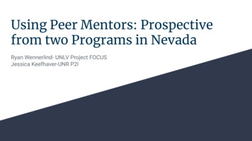 Using Peer Mentors: Prospective Jessica Keefhaver-UNR P2I From . - SOTA