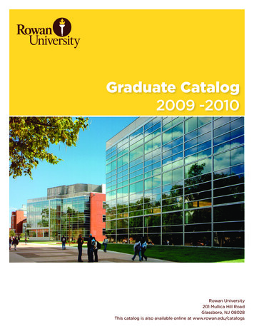 Graduate Catalog 2009 -2010 - Rowan University