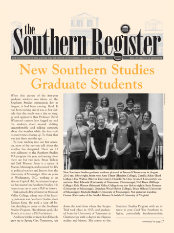 University Of Mississippi New Southern Studies Graduate Students