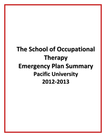 The School Of Occupational Therapy Emergency Plan . - Pacific University