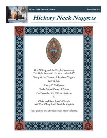 Hickory Neck Episcopal Church December 2012 Hickory Neck Nuggets