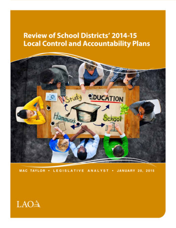 Review Of School Districts' 2014-15 Local Control And . - California