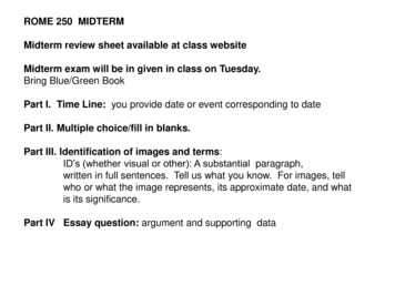 ROME 250 MIDTERM Midterm Review Sheet Available At Class Website .