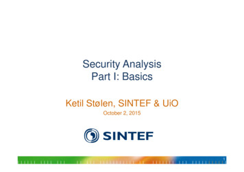 Security Analysis Part I: Basics