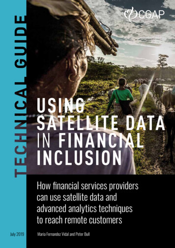 Using Satellite Data In Financial Inclusion - Cgap