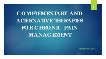 Complementary And Alternative Therapies For Chronic Pain