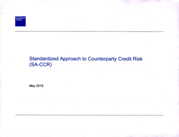 Standardized Approach To Counterparty Credit Risk (SA-CCR)