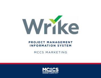 PROJECT MANAGEMENT INFORMATION SYSTEM - MCCS Barstow